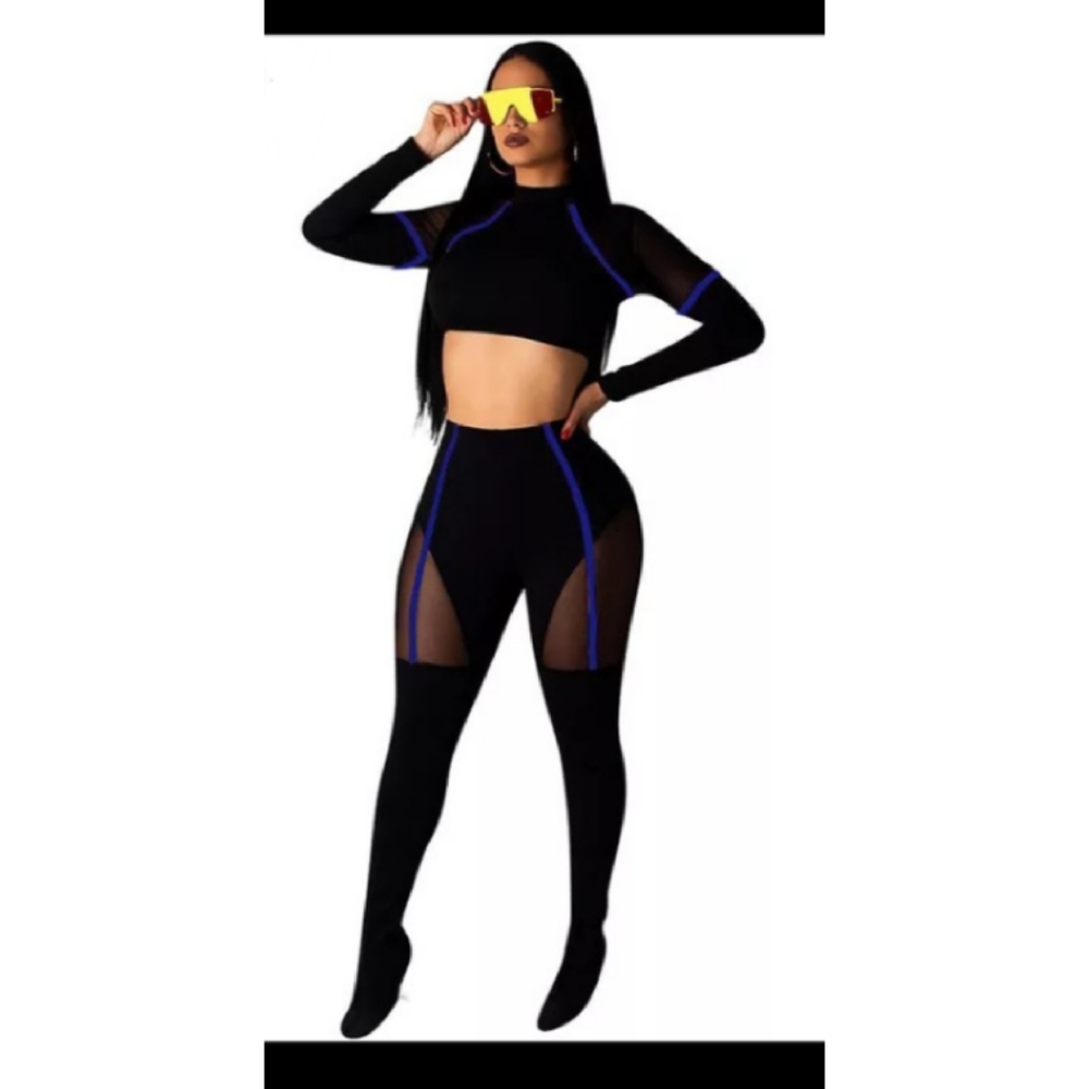 Black Sheer Set Sexy 2 piece outfit XL